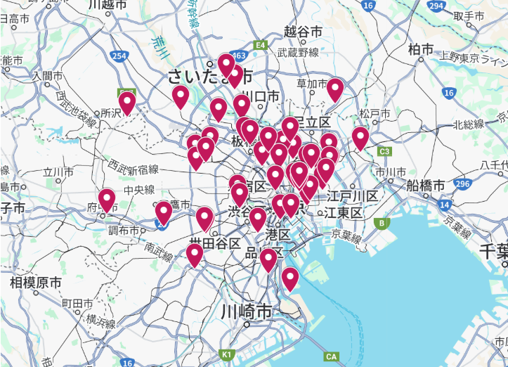 solana 対応エリア地図